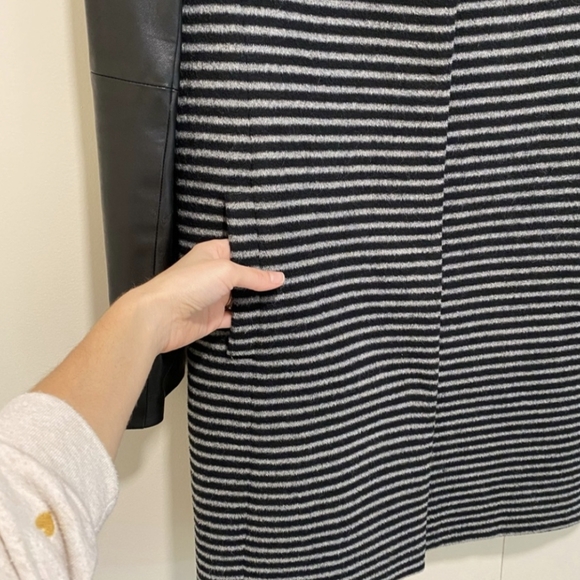 Madewell Wool + Leather Sleeves Topper Coat XS - Picture 9 of 12